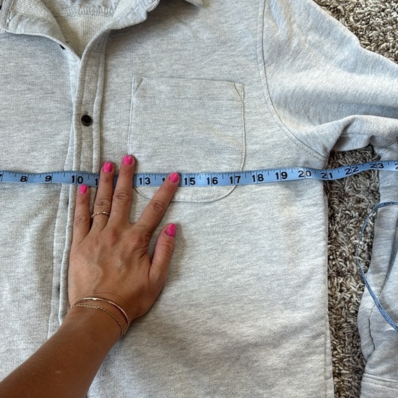 St Johns Bay Men’s Casual Button Down Terry Cloth Gray size Medium - Picture 7 of 8